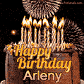 Chocolate Happy Birthday Cake for Arleny (GIF)