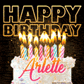 Arlette - Animated Happy Birthday Cake GIF Image for WhatsApp