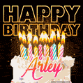 Arley - Animated Happy Birthday Cake GIF for WhatsApp