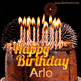 Chocolate Happy Birthday Cake for Arlo (GIF)