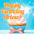 Happy Birthday, Arlow! Elegant cupcake with a sparkler.