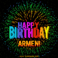 New Bursting with Colors Happy Birthday Armen GIF and Video with Music