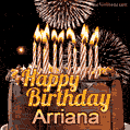 Chocolate Happy Birthday Cake for Arriana (GIF)