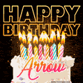 Arrow - Animated Happy Birthday Cake GIF for WhatsApp