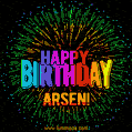 New Bursting with Colors Happy Birthday Arsen GIF and Video with Music