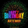 New Bursting with Colors Happy Birthday Artemio GIF and Video with Music