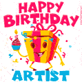 Funny Happy Birthday Artist GIF