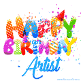 Happy Birthday Artist - Creative Personalized GIF With Name