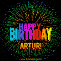New Bursting with Colors Happy Birthday Artur GIF and Video with Music