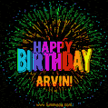 New Bursting with Colors Happy Birthday Arvin GIF and Video with Music