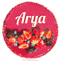 Happy Birthday Cake with Name Arya - Free Download