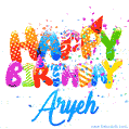 Happy Birthday Aryeh - Creative Personalized GIF With Name