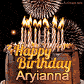 Chocolate Happy Birthday Cake for Aryianna (GIF)
