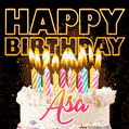 Asa - Animated Happy Birthday Cake GIF for WhatsApp