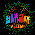 New Bursting with Colors Happy Birthday Aseem GIF and Video with Music