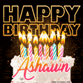 Ashawn - Animated Happy Birthday Cake GIF for WhatsApp