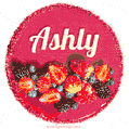 Happy Birthday Cake with Name Ashly - Free Download