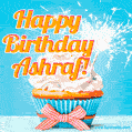 Happy Birthday, Ashraf! Elegant cupcake with a sparkler.