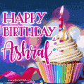 Happy Birthday Ashraf - Lovely Animated GIF