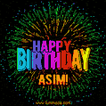 New Bursting with Colors Happy Birthday Asim GIF and Video with Music