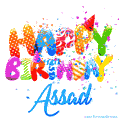 Happy Birthday Assad - Creative Personalized GIF With Name