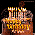 Chocolate Happy Birthday Cake for Atlee (GIF)