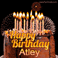 Chocolate Happy Birthday Cake for Atley (GIF)
