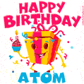 Funny Happy Birthday Atom GIF