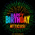 New Bursting with Colors Happy Birthday Atticus GIF and Video with Music