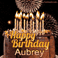 Chocolate Happy Birthday Cake for Aubrey (GIF)