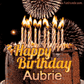 Chocolate Happy Birthday Cake for Aubrie (GIF)