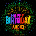 New Bursting with Colors Happy Birthday Audie GIF and Video with Music