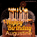 Chocolate Happy Birthday Cake for Augustine (GIF)