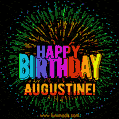 New Bursting with Colors Happy Birthday Augustine GIF and Video with Music