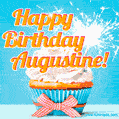 Happy Birthday, Augustine! Elegant cupcake with a sparkler.