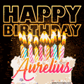 Aurelius - Animated Happy Birthday Cake GIF for WhatsApp