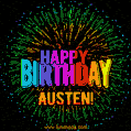 New Bursting with Colors Happy Birthday Austen GIF and Video with Music