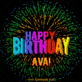 New Bursting with Colors Happy Birthday Ava GIF and Video with Music