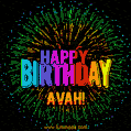 New Bursting with Colors Happy Birthday Avah GIF and Video with Music