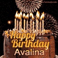Chocolate Happy Birthday Cake for Avalina (GIF)