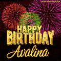 Wishing You A Happy Birthday, Avalina! Best fireworks GIF animated greeting card.