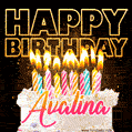 Avalina - Animated Happy Birthday Cake GIF Image for WhatsApp