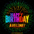 New Bursting with Colors Happy Birthday Aveline GIF and Video with Music