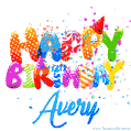 Happy Birthday Avery - Creative Personalized GIF With Name