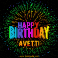 New Bursting with Colors Happy Birthday Avett GIF and Video with Music