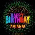 New Bursting with Colors Happy Birthday Aviana GIF and Video with Music