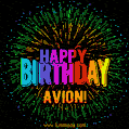 New Bursting with Colors Happy Birthday Avion GIF and Video with Music