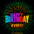 New Bursting with Colors Happy Birthday Avree GIF and Video with Music