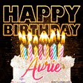 Avrie - Animated Happy Birthday Cake GIF Image for WhatsApp