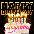 Avyanna - Animated Happy Birthday Cake GIF Image for WhatsApp
